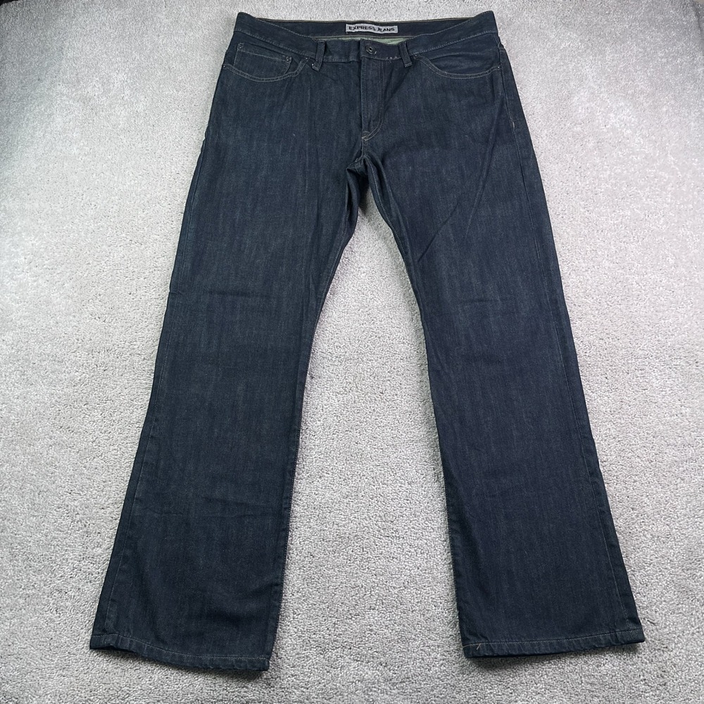 Express Jeans Mens 36x32 Kingston Classic Fit Bootcut Dark Wash Cotton Denim
